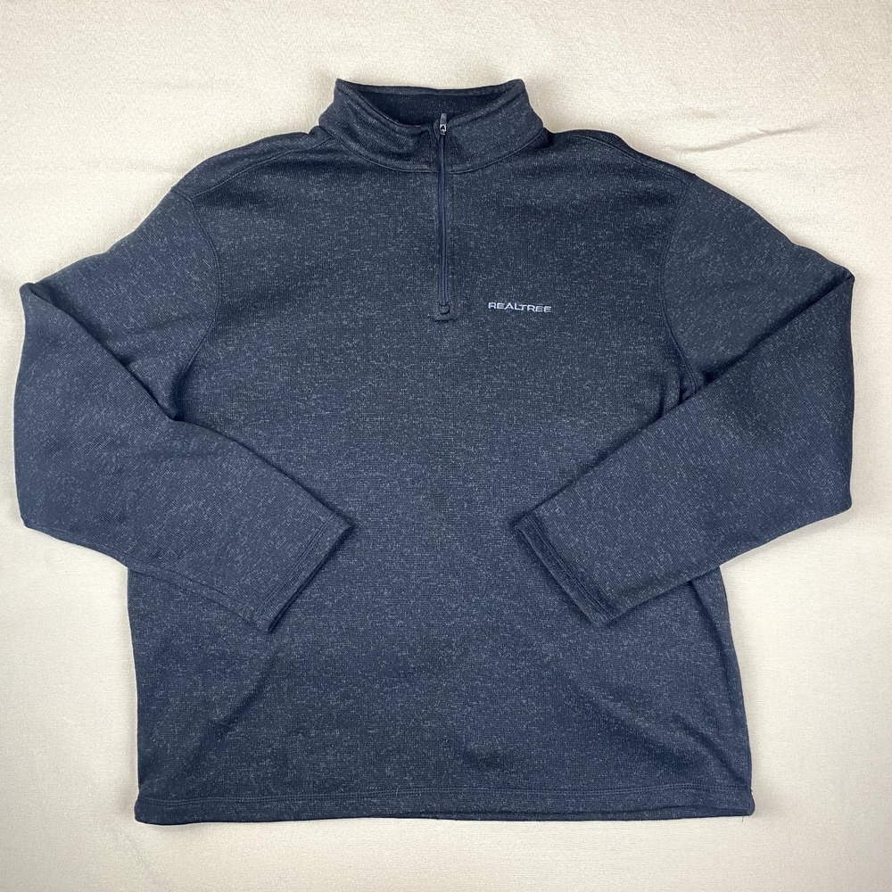 Realtree 1/4 Zip Sweater Mens XL Charcoal Grey Quarter Zip Workwear Hunting